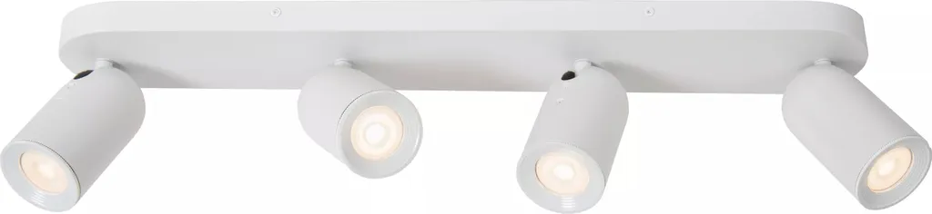 Lucide Punch rampe 4 spots orientables blanc 4xGU10 pour salon moderne