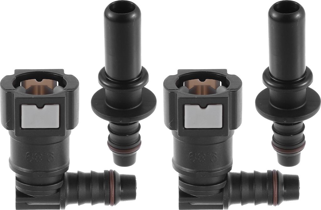 2er-Set 9,89 mm SAE auf 10,5 mm 90-Grad-Kraftstoffleitungsschlauch, Schnellverschluss-Anschluss, Trennschlauch Nylon