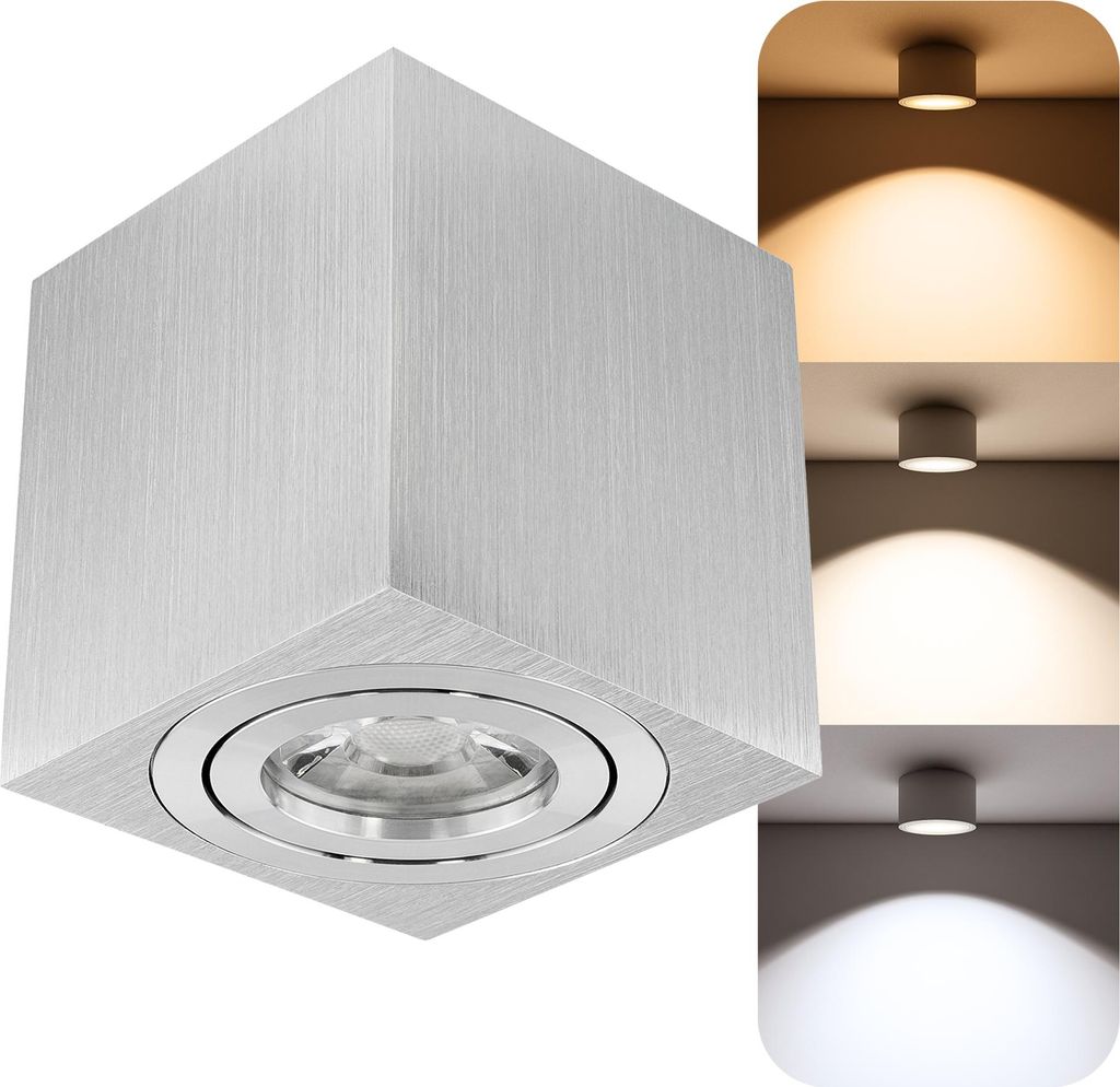 SSC-LUXon LED Deckenstrahler Spot DUCE aus Aluminium - dimmbare & schwenkbare Deckenbeleuchtung inkl. LED Leuchtmittel 6W LumiFLEX Lichtfarbe warm ...