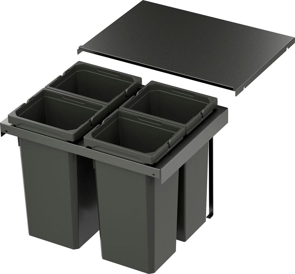 VS Envi Flex Pro Abfalltrennsystem - Mülltrennsystem für KB 600mm 4 x 12,5 Liter Lava
