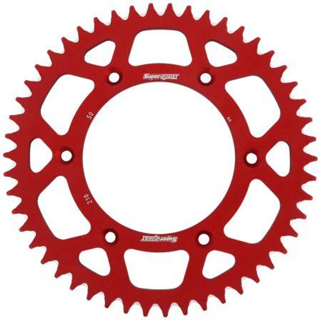 7075-T6 (Ergal) Aluminium Hinten Super Zahnrad 289 50 Für Honda Cr/Crf/Xr '83-'16 (Jtr210.50) Farbe Rot