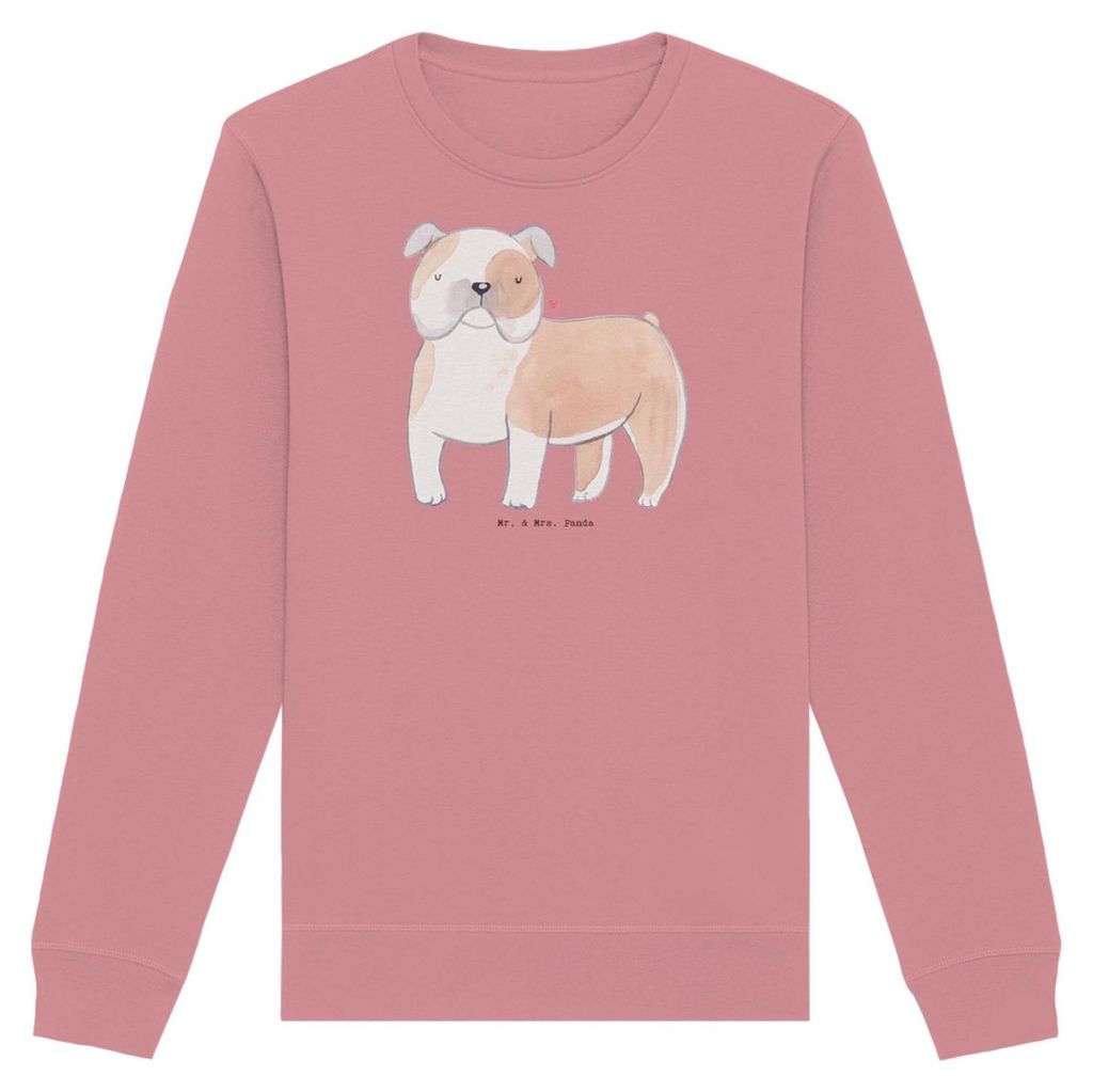 Mr. & Mrs. Panda Baumwoll Pullover Englische Bulldogge Moment Größe XS - Canyon Pink - Geschenk, Sweater, Sweatshirt, English Bulldog, Pulli