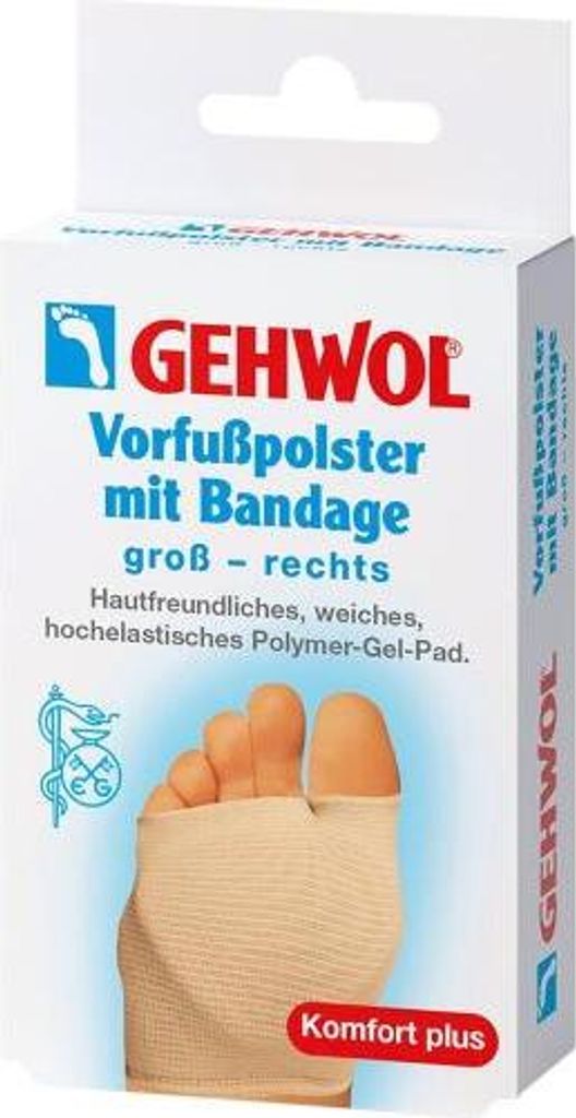 GEHWOL Vorfußpolster mit Bandage rechts gross, 1 St