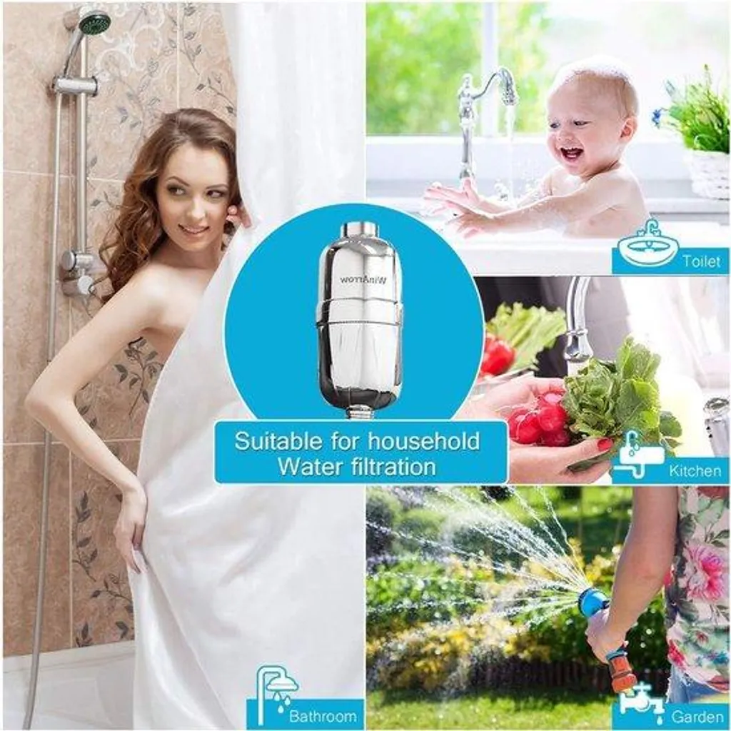 Filtre de douche pour eau calcaire, protection peau sensible et bébé