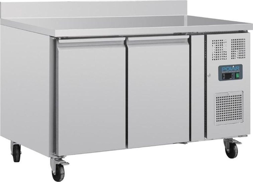 Polar U-Serie Doppel-Tür Thekenkühlschrank mit Aufkantung 282Ltr