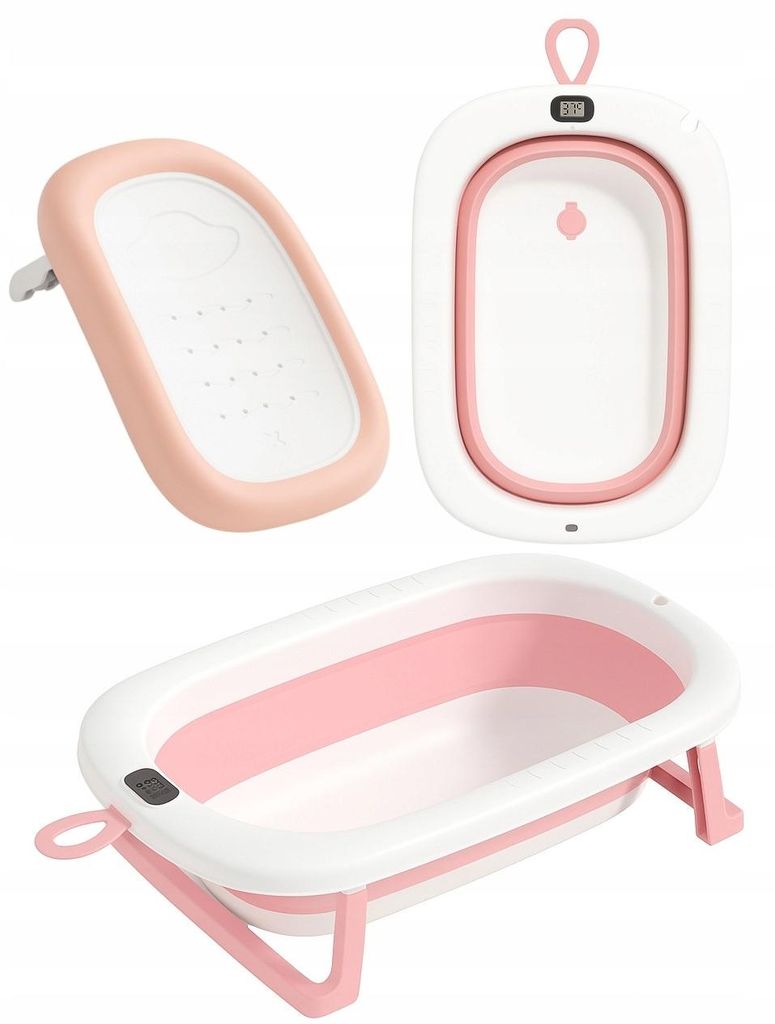 Babywanne - Babybadewanne 65x38 cm - Babywanne faltbar Rosa Produktbild 