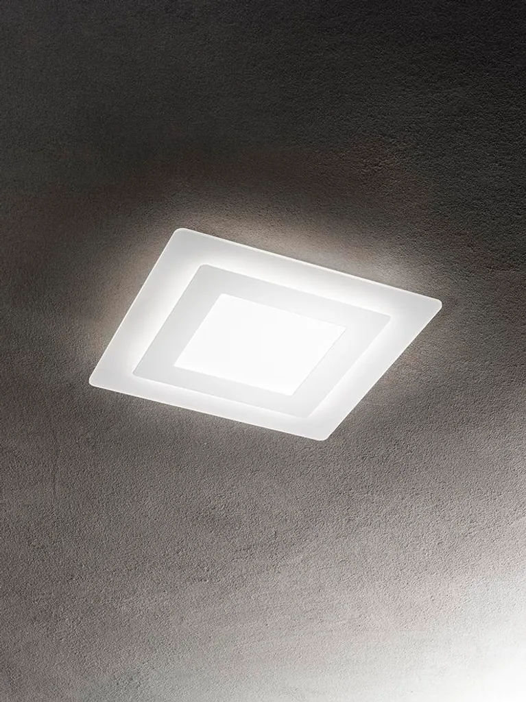 Plafonnier LED Design pour Cuisine et Salon 45W Blanc Carré 48x48 cm
