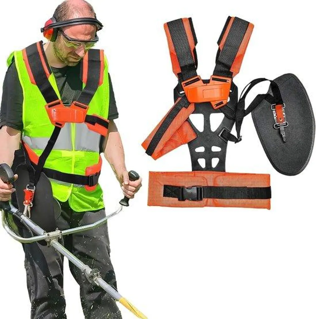 Sangle d'épaule double orange réglable pour tondeuse et débroussailleuse