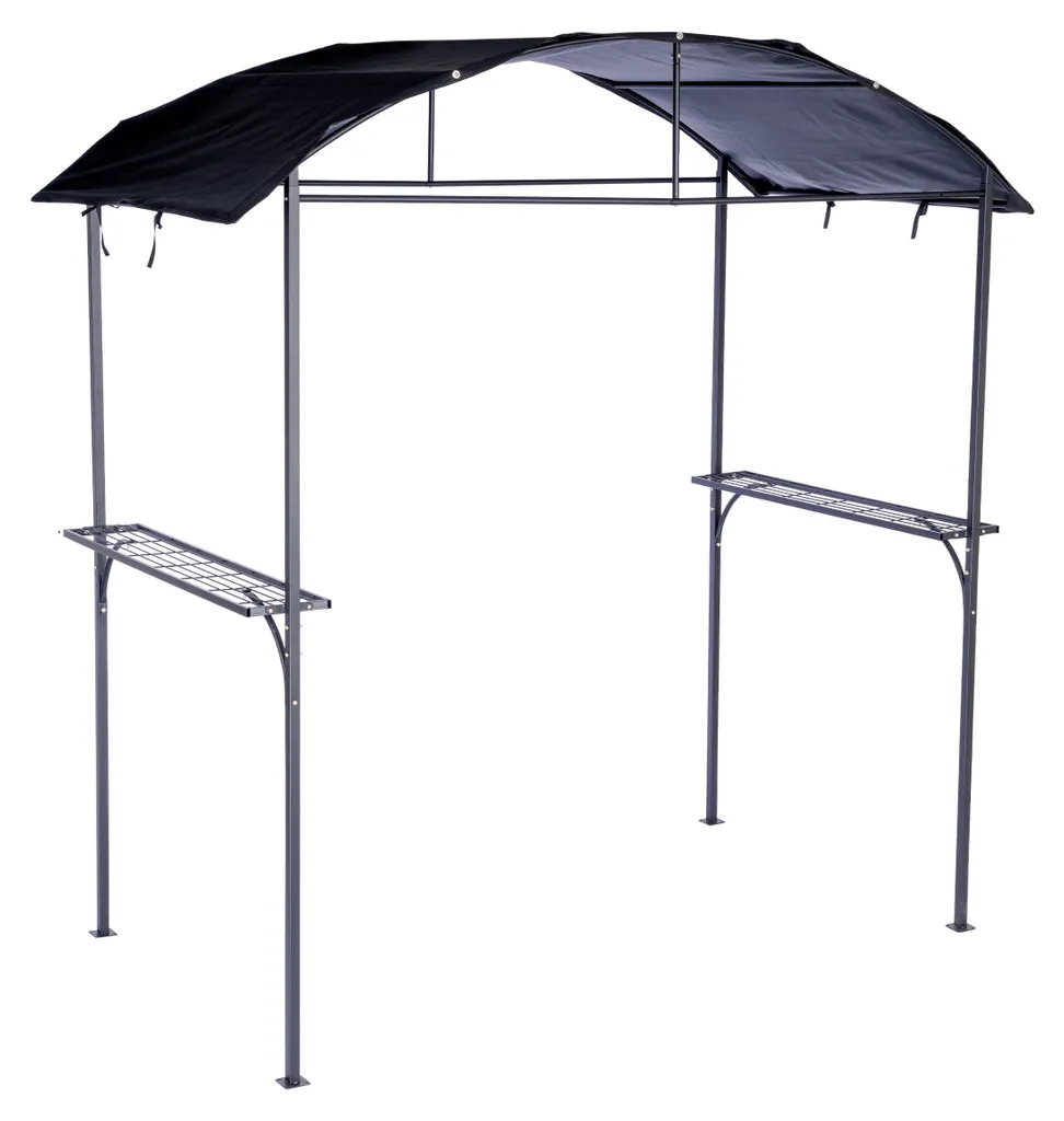 Abri barbecue métal Relaxdays résistant aux intempéries avec étagères - 9