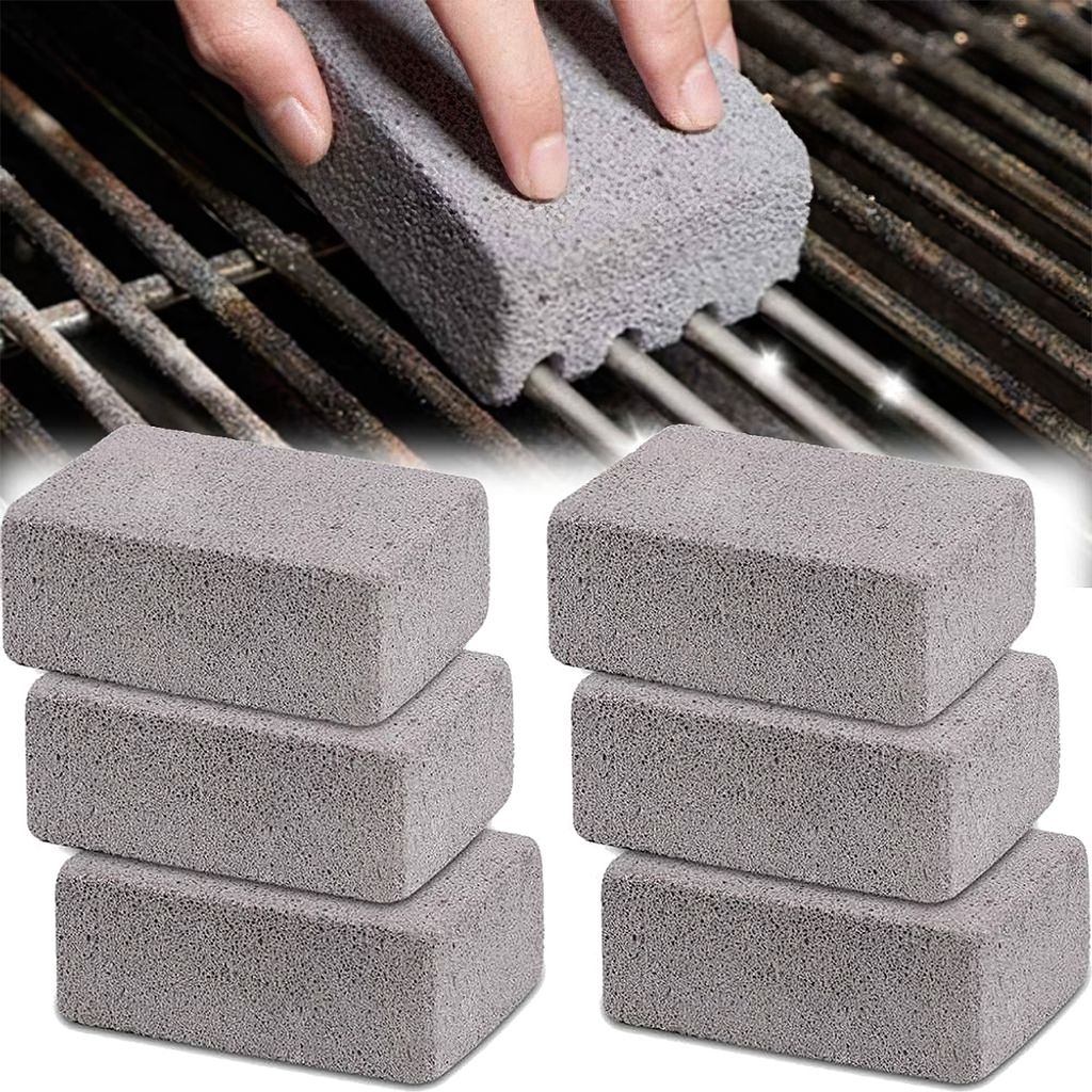 6PCS Grill Reinigungssteinblock, Grillreinigungssteine, Bimsstein Reinigungsstein, Grillzubehör für Grills, Pool, Waschbecken, 10*7*4cm