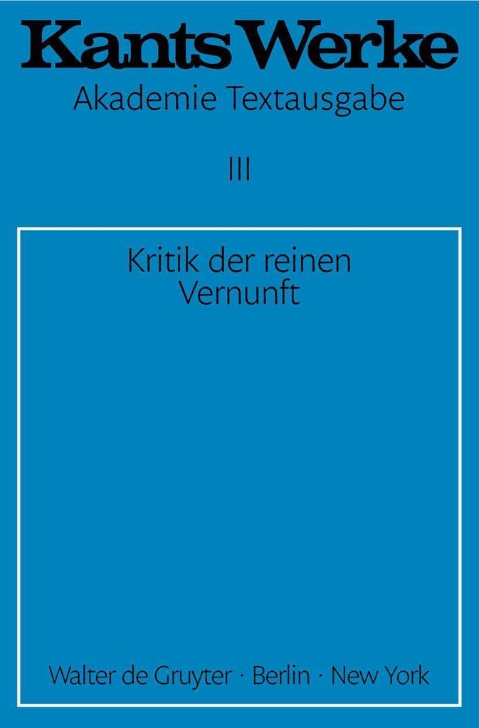 Kritik der reinen Vernunft