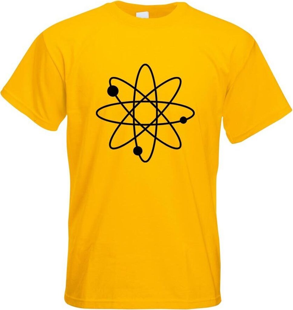 Kiwistar - T-Shirt - gelb - Atom Symbol Zeichen Motiv Bedruckt Funshirt Design Print - mit Motiv Bedruckt - Funshirt Design - Sport - Freizeit - He...