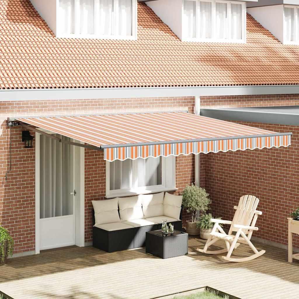 Möbel Einziehbare Markise Marineblau 400x300 cm Metall und Stoff - Markisen 3330573
