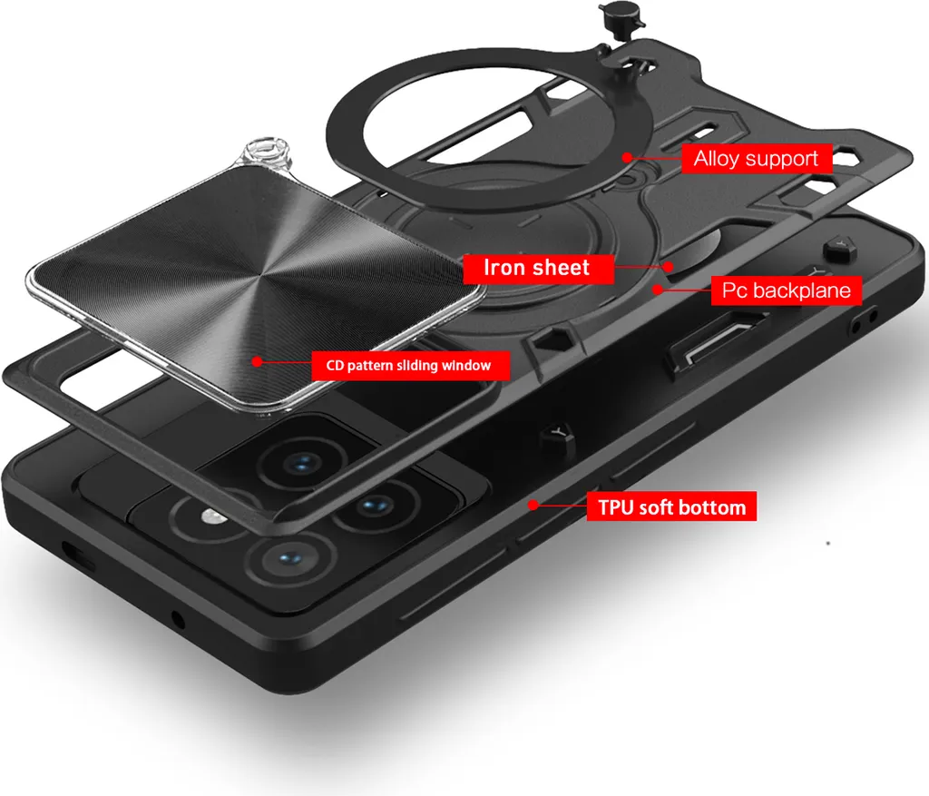 Custodia Argento Xiaomi 14T: Protezione Fotocamera e Supporto Auto - 4