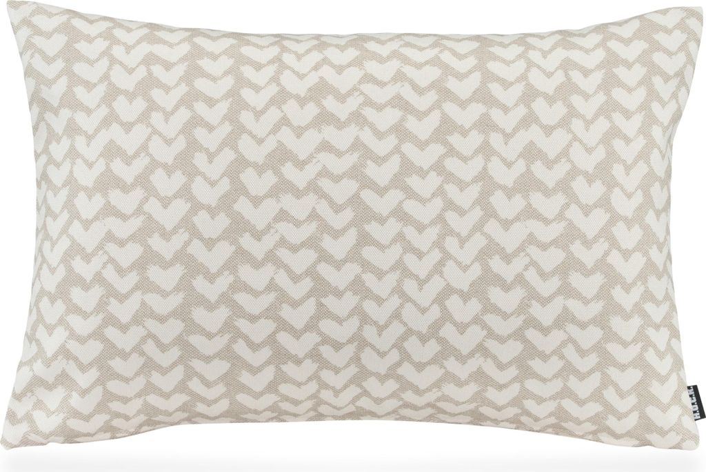 H.O.C.K. White Heart Kissen 60x40cm Herzen beige col. 04