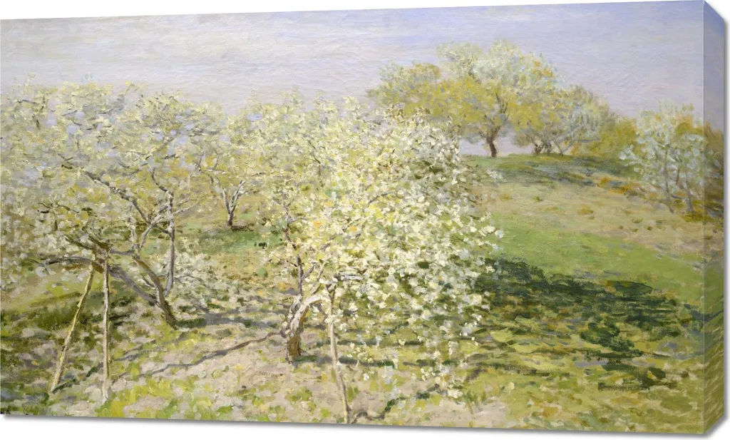 Tableau Monet Spring Vintage 100x60 cm, Toile Canvas Haute Qualité