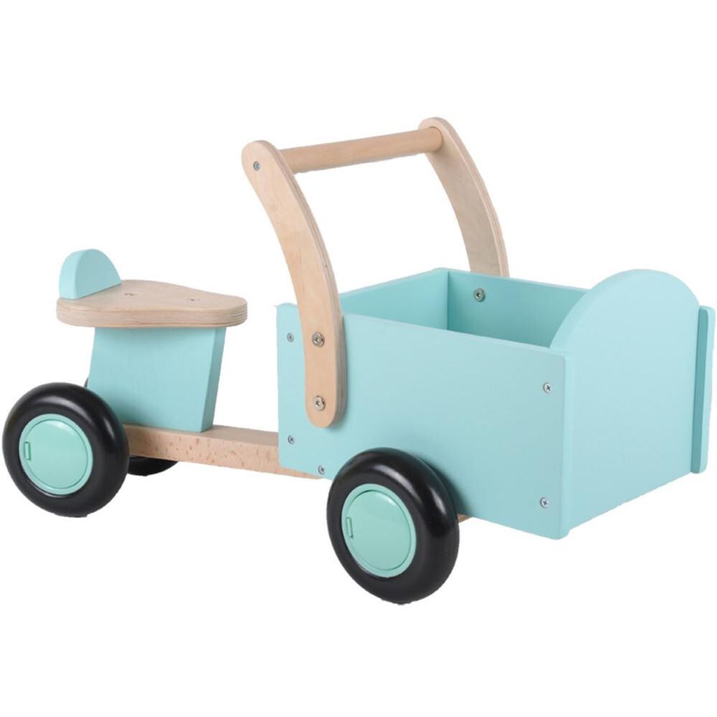 Bandits & Angels Lastenrad Laufrad aus Holz, Modell Little Rider Mint, ab 1 Jahr – Für Jungen und Mädchen – Holz-Lastenrad zum Draufsitzen ...