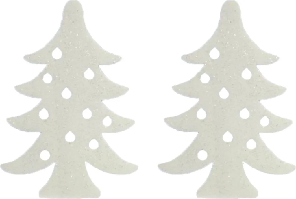 Sapins décoratifs en mousse pailletée - Set de 2 arbres 40x29 cm verts