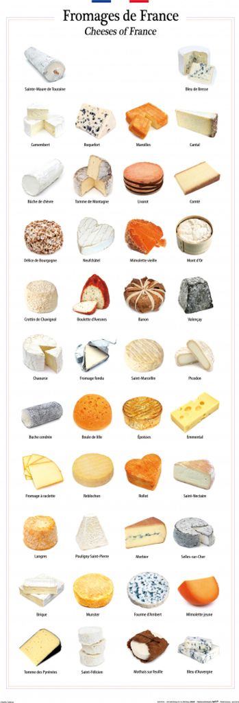 Käse Kunstdruck Bild - Käse Aus Frankreich (91 x 30 cm)