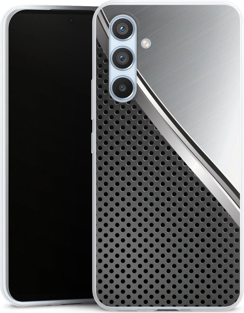 DeinDesign Slim Hülle für Samsung Galaxy A54 5G Silikon Case Ultra Dünn Handyhülle Carbon Metall Stahl