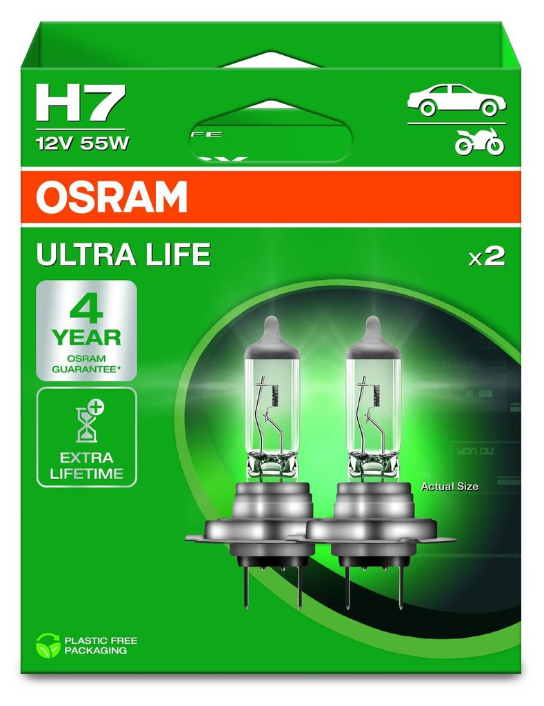 OSRAM ULTRA LIFE H7 PX26d 12 V/55 W (2er Box) Produktbild 
