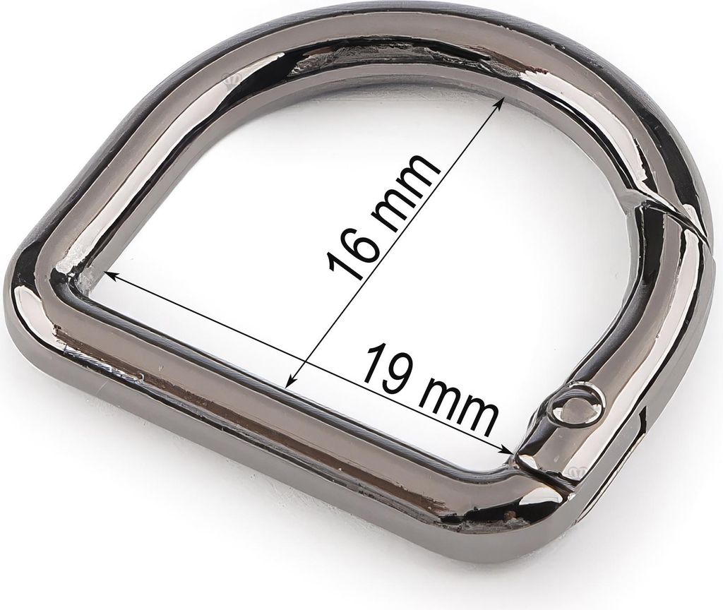 Karabiner D-Ring 1 Stk. Metall Ringkarabiner Schlüsselring Taschenkarabiner Größen- und Farbwahl 19mm