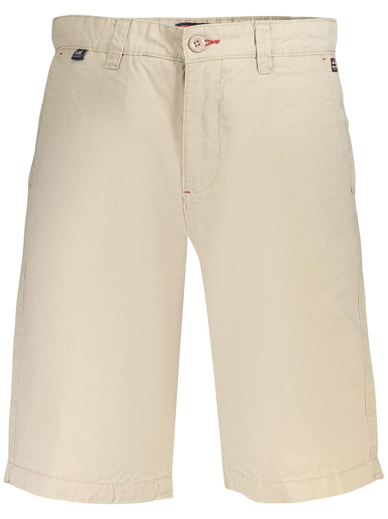 Beige Herren Bermuda-Shorts - Chino mit Stickerei und Logo