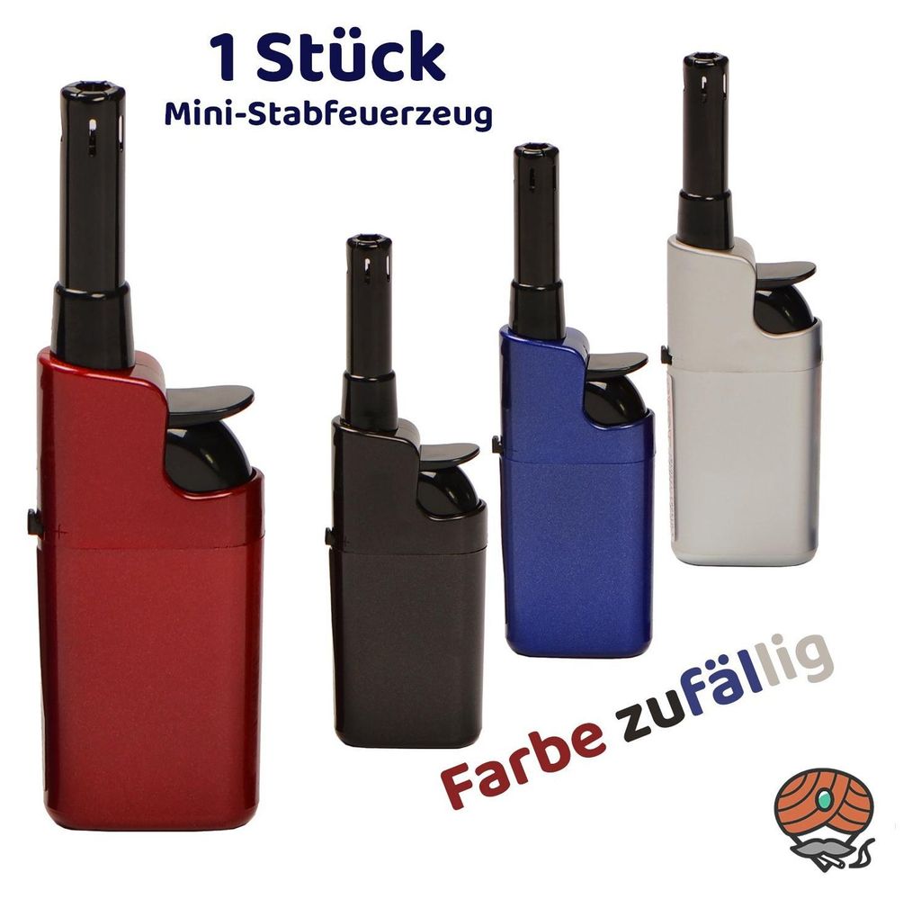 Atomic Mini BBQ Stabfeuerzeug, metallic, nachfüllbar, Farbe zufällig