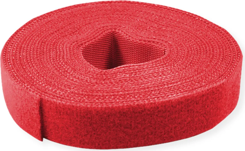 Fini les câbles emmêlés avec la bande Velcro rouge VALUE 10mm x 25m