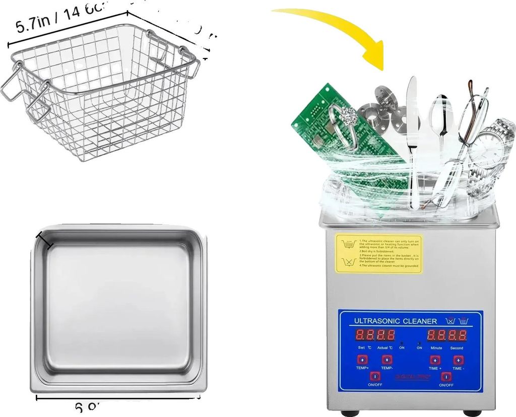Ultraschallreiniger, digitale Steuerung, hocheffiziente Reinigung, 3L