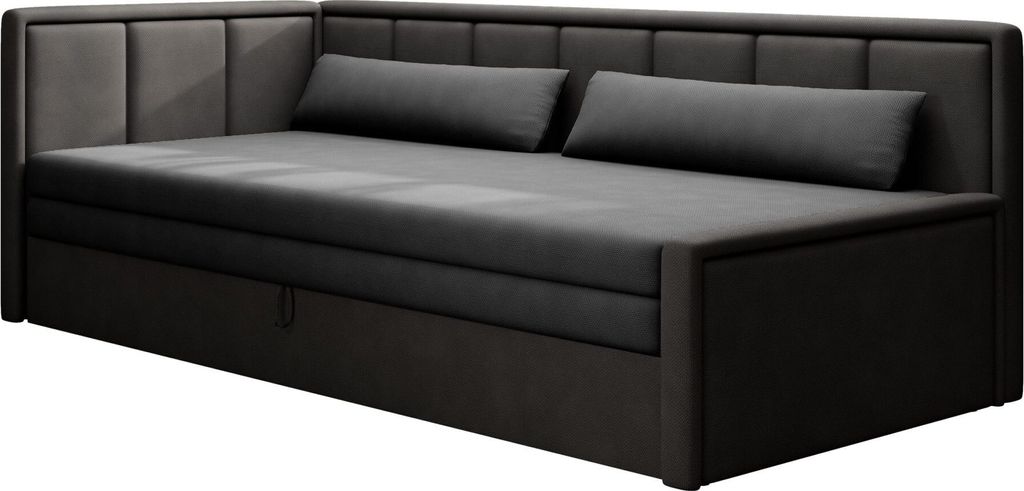 Sofa mit Schlaffunktion und Bettkasten Couch für Wohnzimmer Schlafsofa, Polstersofa Wohnlandschaft mit Bettfunktion - 214x77x82 cm - FULO (Links,...