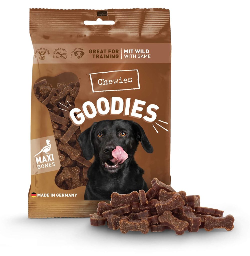 Chewies Hundeleckerli Training Maxi Wild Knöchelchen - 200 g - Hundesnacks zuckerfrei & mit hohem Fleischanteil - ideal als Trainings-Leckerli fü...