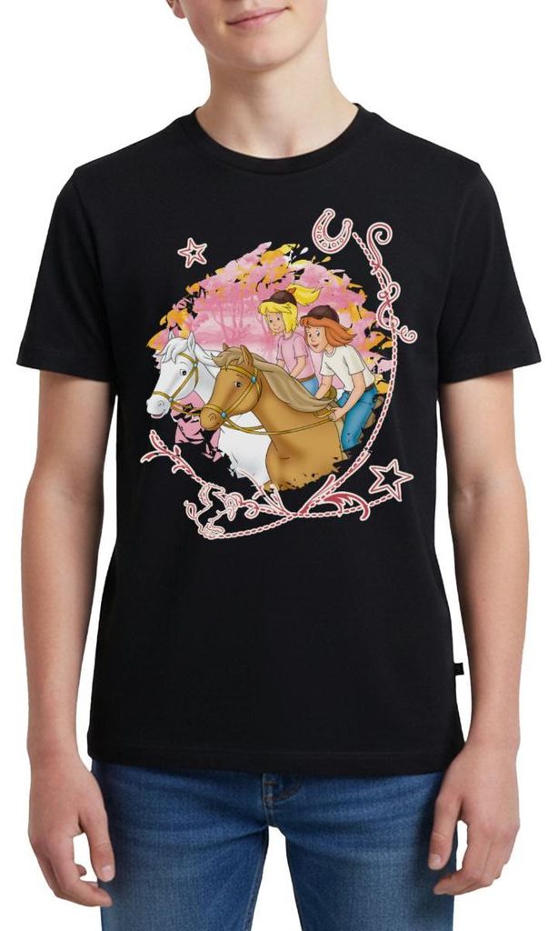 Spreadshirt Bibi Und Tina Wettreiten Im Wald Teenager Premium T-Shirt, 158/164 (12 Jahre), Schwarz