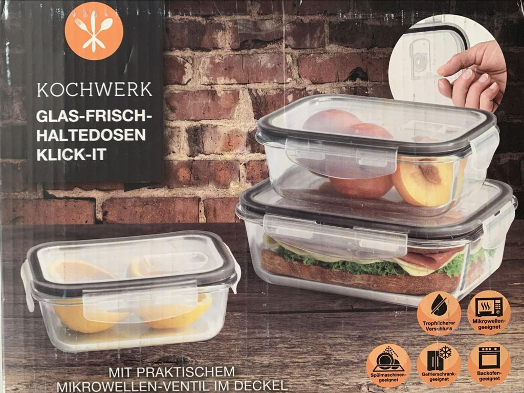Kochwerk Glas-Frischhaltedosen Klick-it