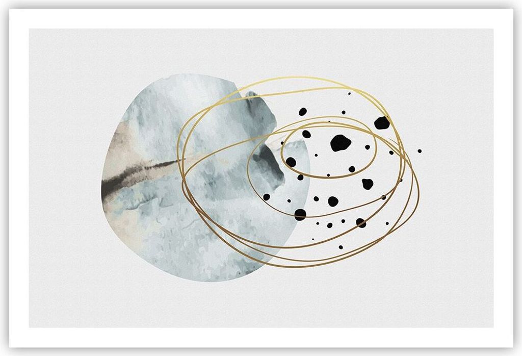 Poster - Poster ohne Rahmen - Modern Abstraktion Flecken - 91,5x61 cm - Wand Bild - Wanddeko - Wandbilder - Kunstposter - Wandposter - Bilder - Kun...