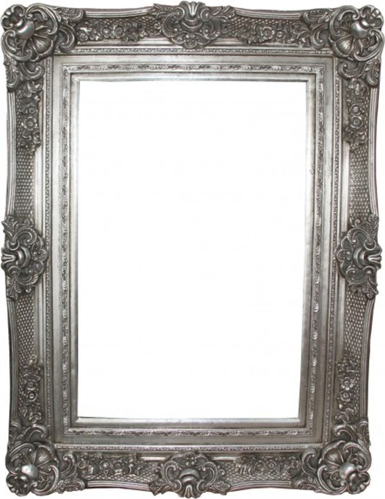 Casa Padrino Barock Wandspiegel Silber Antik-Look Höhe 130 cm, Breite 96 cm - Edel & Prunkvoll