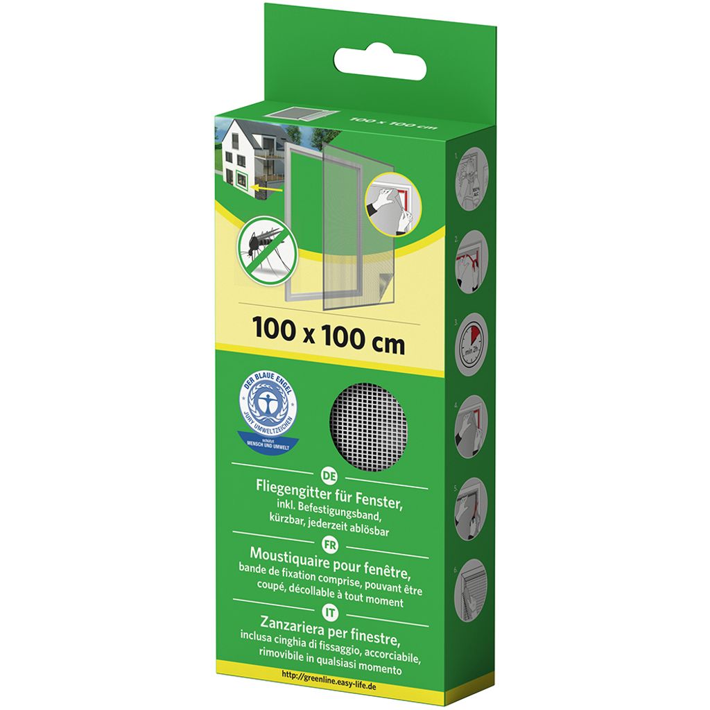 IS-A-Gitter-Fenster 100 x 100 cm weiss mit Klettband Produktbild 
