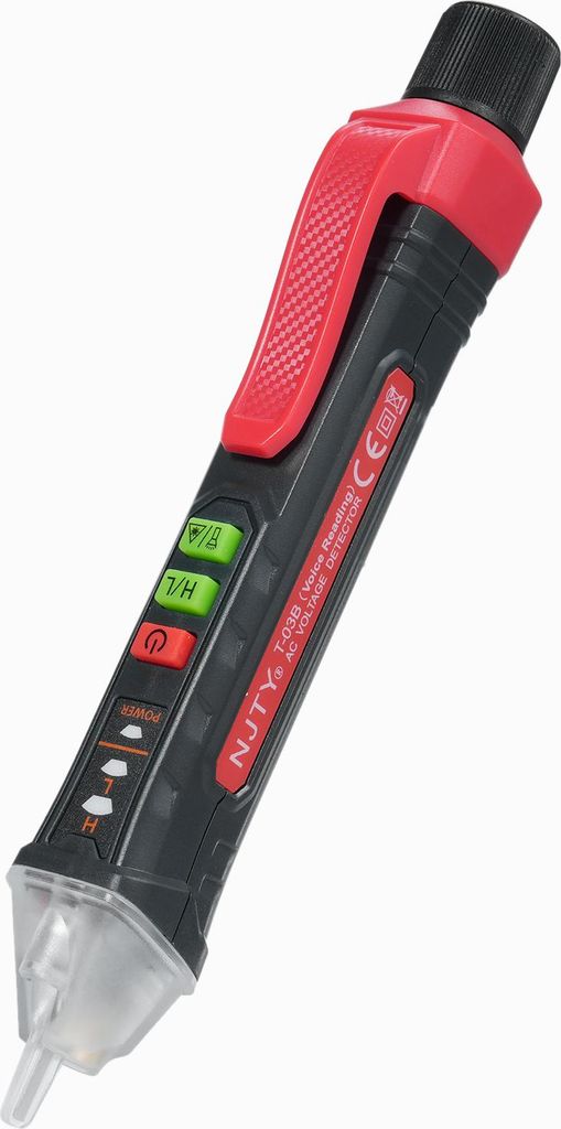 NJTY Sprachgesteuerter Spannungsprüfer, berührungsloser Spannungsprüfer 12V-1000V/48V-1000V, Zweibereichs-Spannungsprüfer, effizienter Prüfer ...