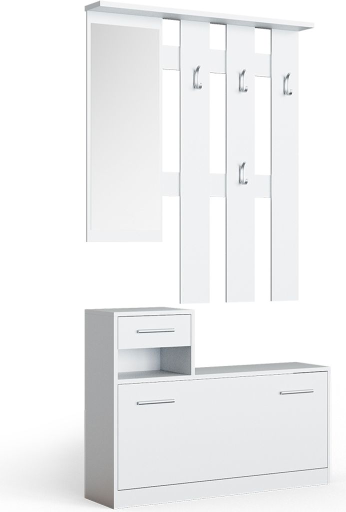Garderobe Vicco Billy Weiß 25 x 191 cm, Model 33201 Produktbild 