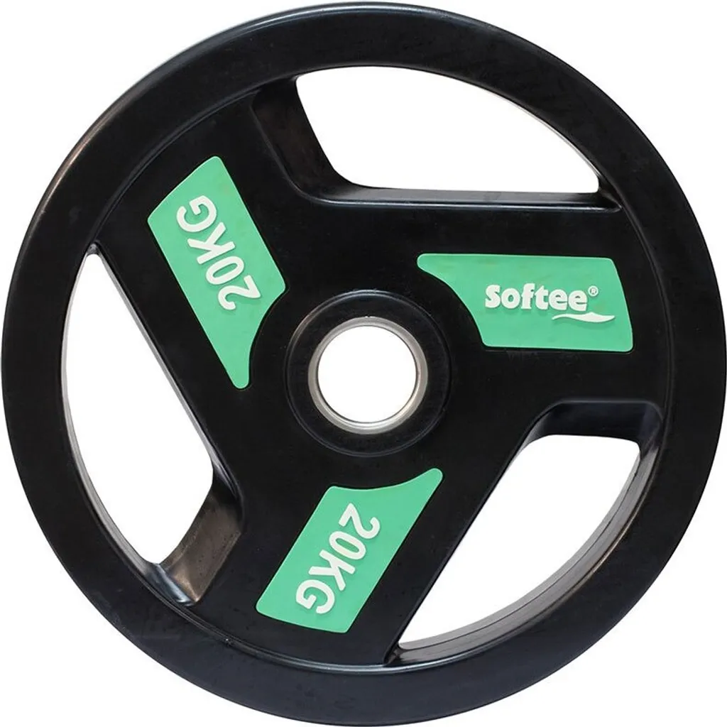 Poids de Musculation 20kg Noir Softee - Disque de Fonte Haute Qualité