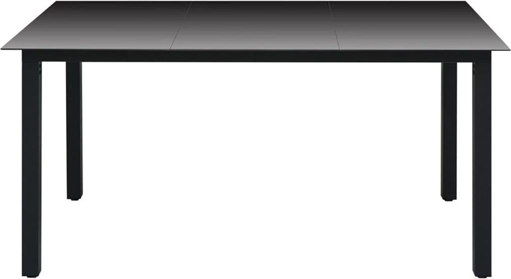 Stabli Gartentisch Schwarz 150x90x74cm Aluminium und Glas - DE234788 - Gartentische