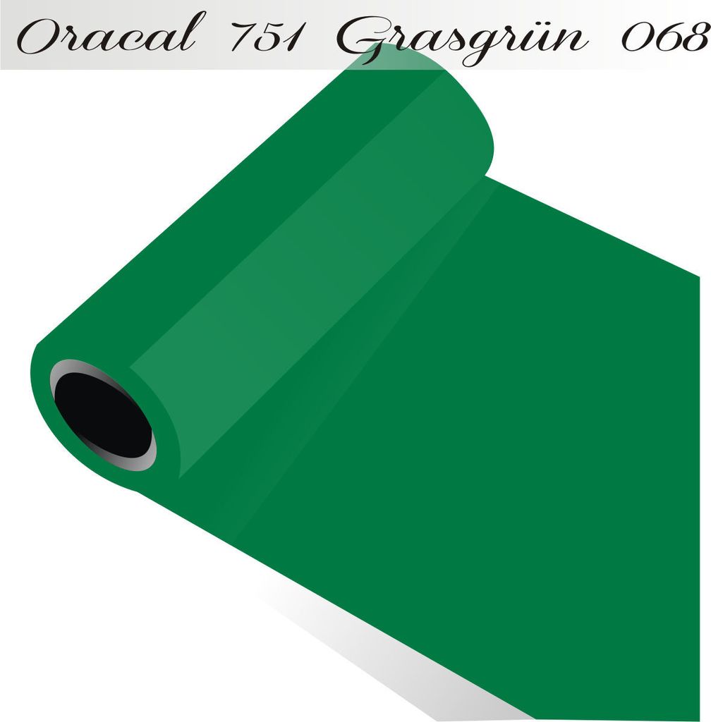 Oracal 751 - Orafol Folie 5m (Laufmeter) freie Farbwahl 118 glänzende Farben - glanz in 4 Größen, 50 cm Folienhöhe grasgrün - 068
