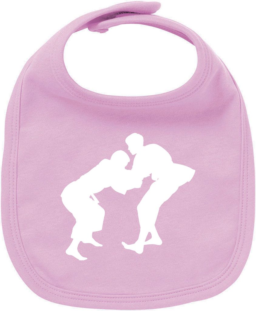 Huuraa Unisex Babylatz Judo Silhouette Geschenk Babypink Baumwolle Judo Mitbringsel
