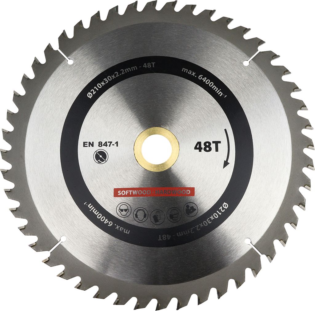 Kreissägeblatt für Holz 210 x 30 mm T48 - Pro Stück