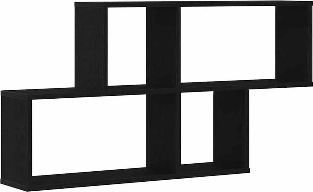 Wandregal Schwarz Eichen-Optik 76 x 15 x 53 cm Holzwerkstoff