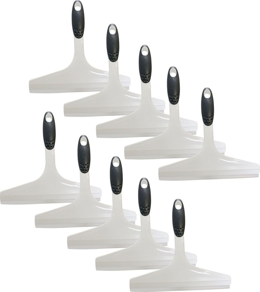 Novaliv 10x Duschabzieher 23,5 cm Weiß ergonomischer Griff Wasserabzieher Dusche Abzieher Scheibenabzieher Glasabzieher Bad accressoires Duschwand...