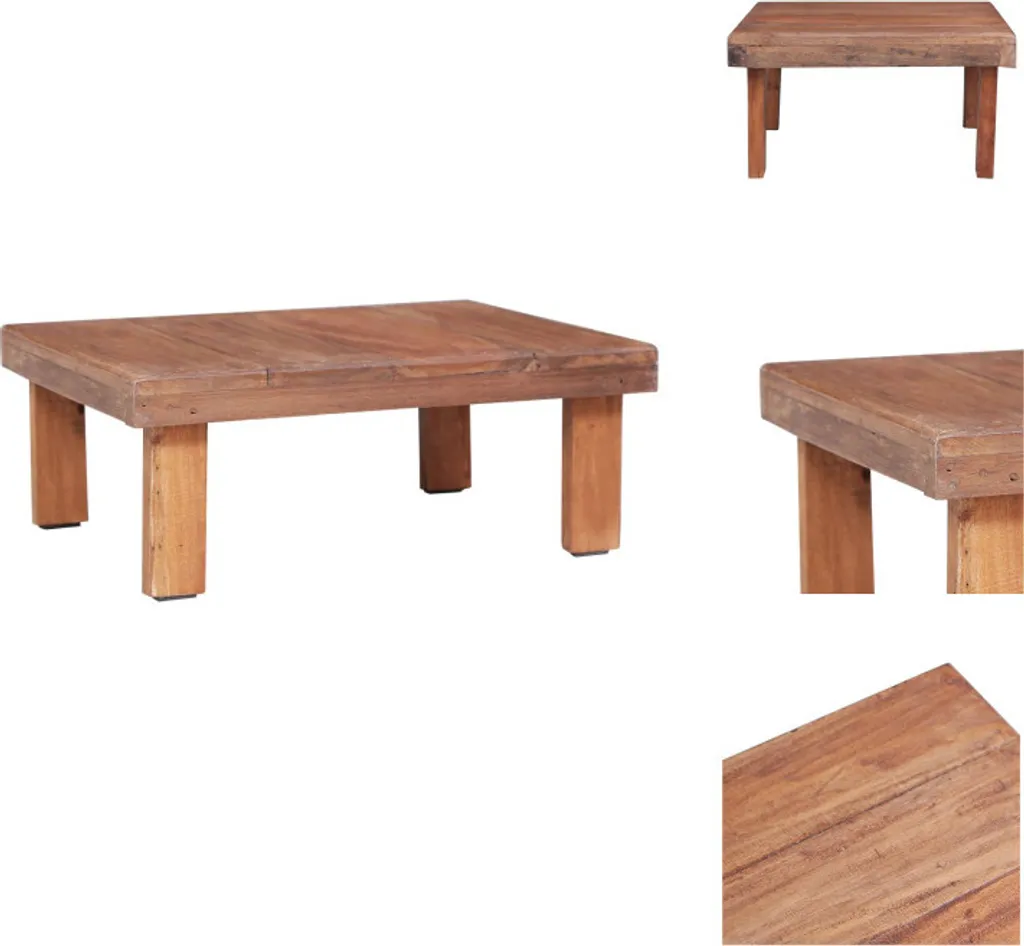 vidaXL Tavolino Salotto 60x45x23 cm Legno Massello Antico Vintage