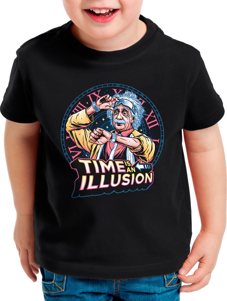 style3 Time Is an Illusion T-Shirt für Kinder urknall mathematik albert