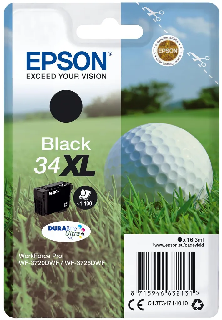 Consommable Epson 34XL noir d'origine - Cartouche jet d'encre XL