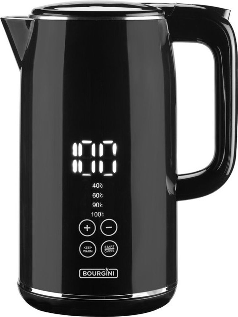 Cool Touch Digitaler Wasserkocher - Digitaler Wasserkocher - 1.7 l - Warmhaltefunktion - Schwarz